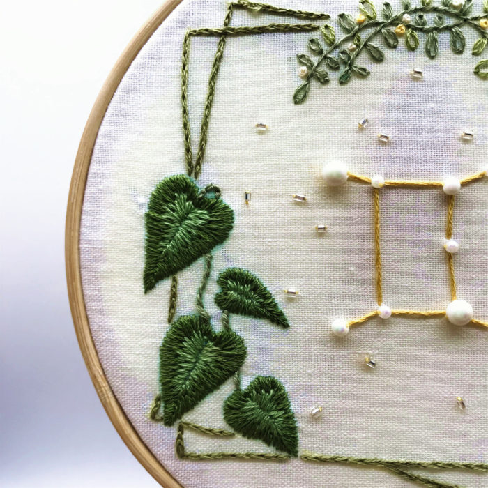 Gemini - In the garden Embroidery3