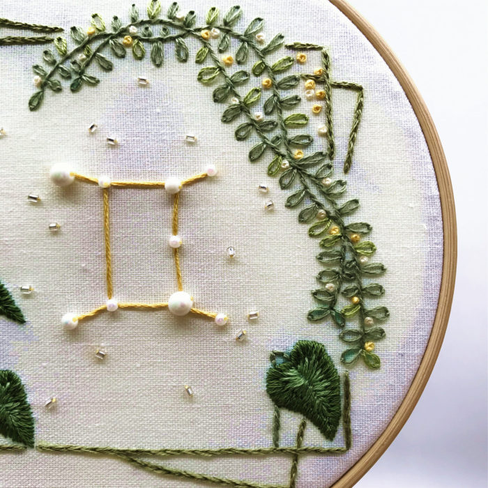 Gemini - In the garden Embroidery4