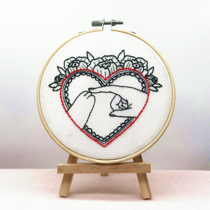 Love Me Cat Paw Embroidery