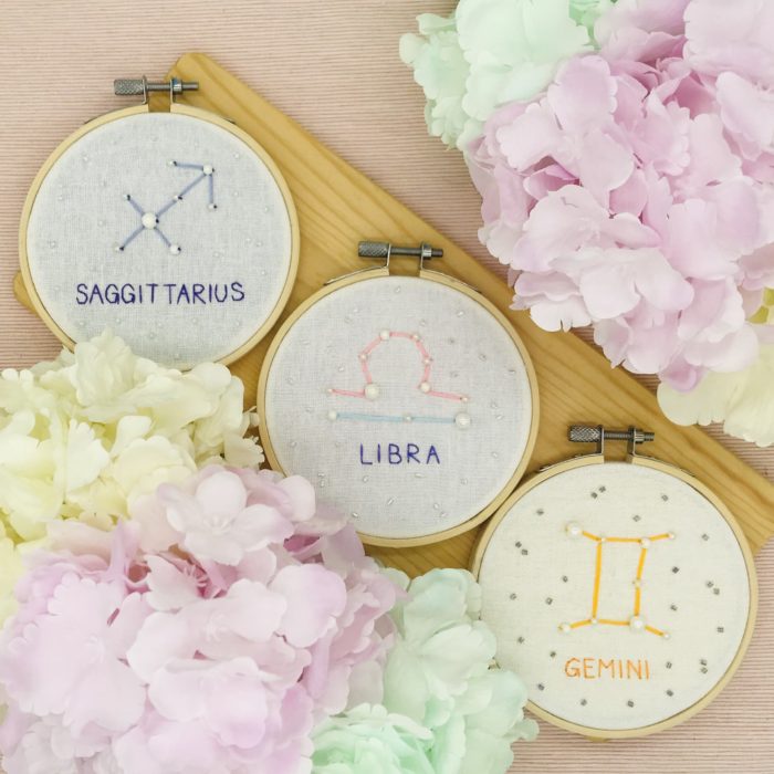 Sagittarius Libra Gemini Embroidery