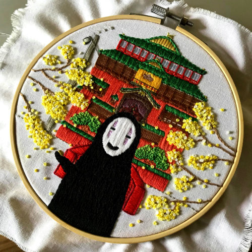 Spirited Away - No Face - Embroidery4